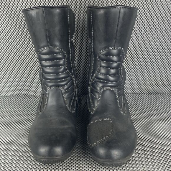 Tour Master Solution Waterproof Motorcycle Riding Boots Mens 11 Black Zipper - Picture 6 of 13